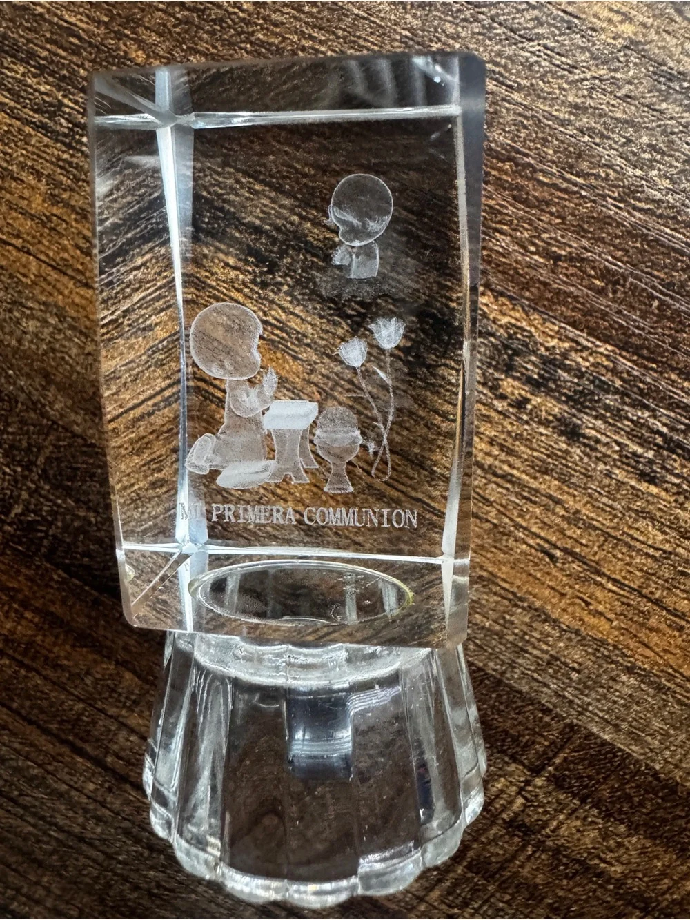 First Communion 3D Laser Etched Crystal LED Light Up Statue Keepsake Gift New